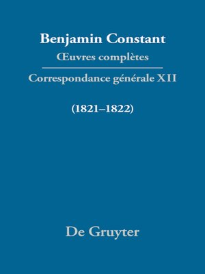cover image of Correspondance générale 1821–1822